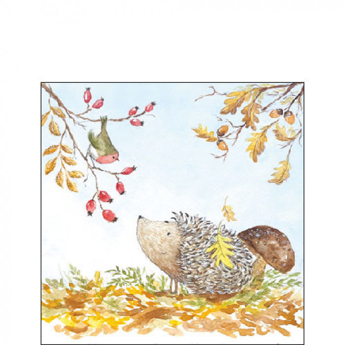 Őszi süni papírszalvéta háromrétegű 25x25 cm 20 db-os Forest friends