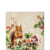 Őszi papírszalvéta 25x25 cm 20 db-os Mókus minta