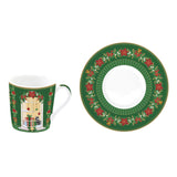 Karácsonyi porcelán eszpresszó kávés csésze + alj 100 ml 6 személyes díszdobozban Festive Avenue