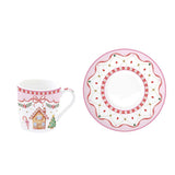 Karácsonyi Porcelán eszpresszó kávés csésze 6 személyes készlet díszdobozban Sweet Christmas
