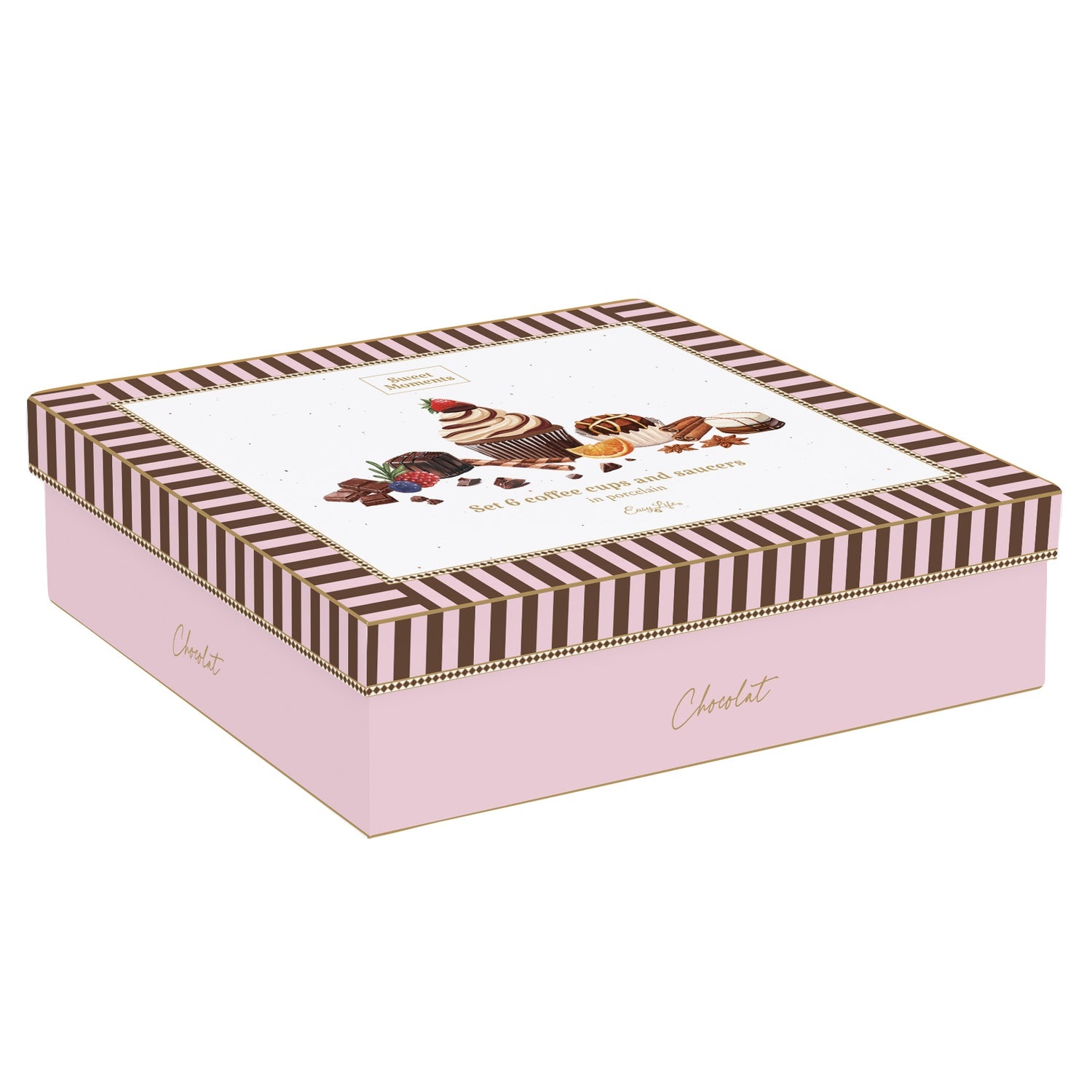 Porcelán eszpresszó kávés csésze 6 személyes szett díszdobozban Sweet Moments
