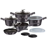 13 részes indukciós edénykészlet szürke Berlinger Haus Metallic Line Carbon Edition