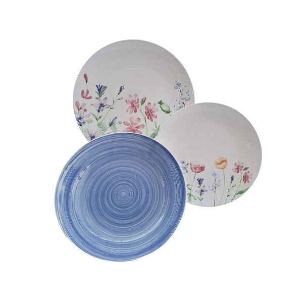 Porcelán étkészlet 18 db virágos díszdobozban Floralia