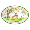 Őszi erdei mintás porcelán ovális kínáló tálca 35x23,5 cm Fairy Forest