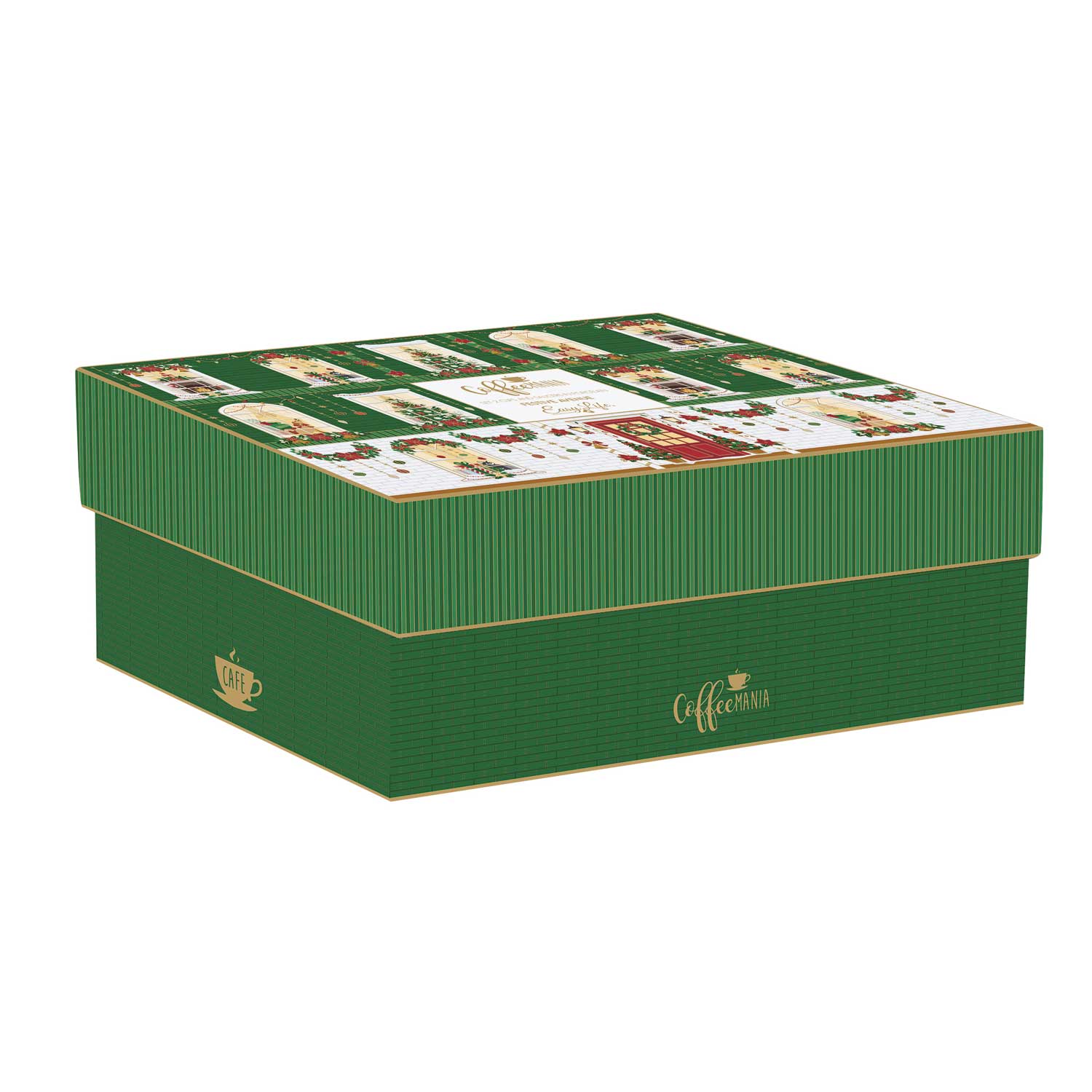 Karácsonyi porcelán csésze + alj 240 ml 2 személyes díszdobozban Festive Avenue