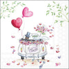 Esküvői papírszalvéta 33x33 cm 20 db-os háromrétegű Wedding car