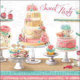 Papírszalvéta 33x33 cm 20 db-os háromrétegű süteményes Sweet party