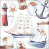 Nyári mintás papírszalvéta háromrétegű 33x33 cm 20 db-os Sailboat
