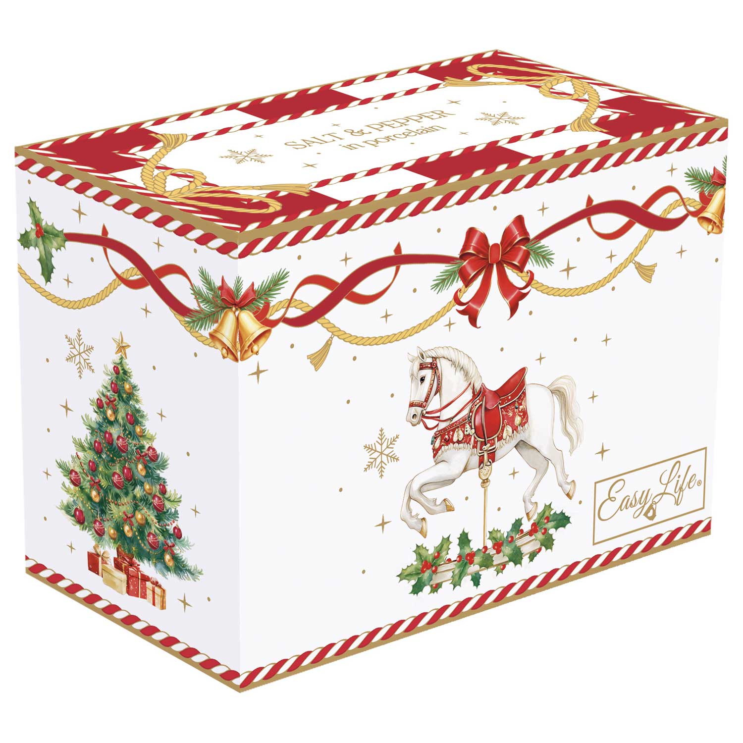Karácsonyi Porcelán só-borsszóró szett 7 cm díszdobozban Christmas Tale