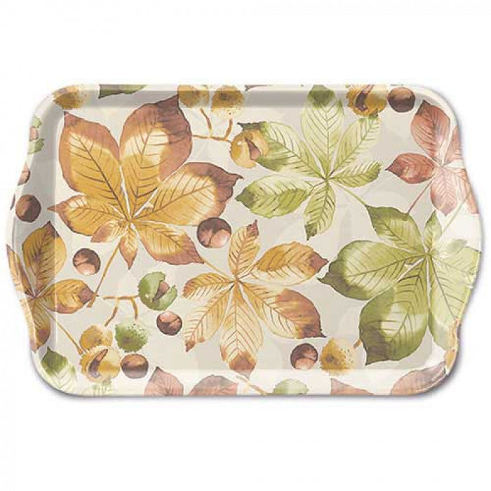 Őszi levél mintás konyhai műanyag kis tálca 13x21 cm Castanea