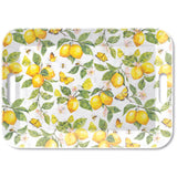 műanyag konyhai nagy tálca citrom mintás Fresh lemons white 33x47 cm