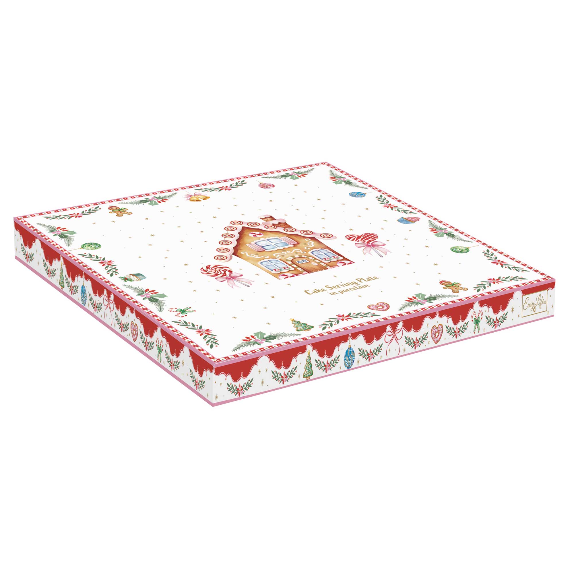 Karácsonyi Porcelán tortaál csillag alakú 32 cm díszdobozban Sweet Christmas