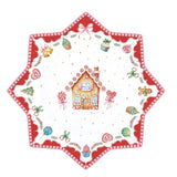 Karácsonyi Porcelán tortaál csillag alakú 32 cm díszdobozban Sweet Christmas