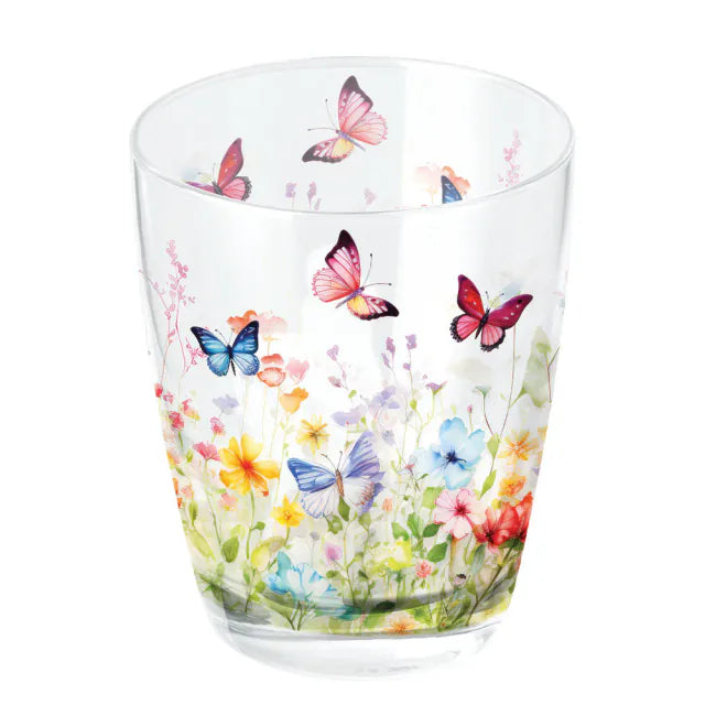 Pillangós üveg pohár 0,25 lButterflies in field