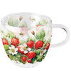 Eper mintás duplafalú borosilicate üveg csésze 250 ml Juicy strawberries