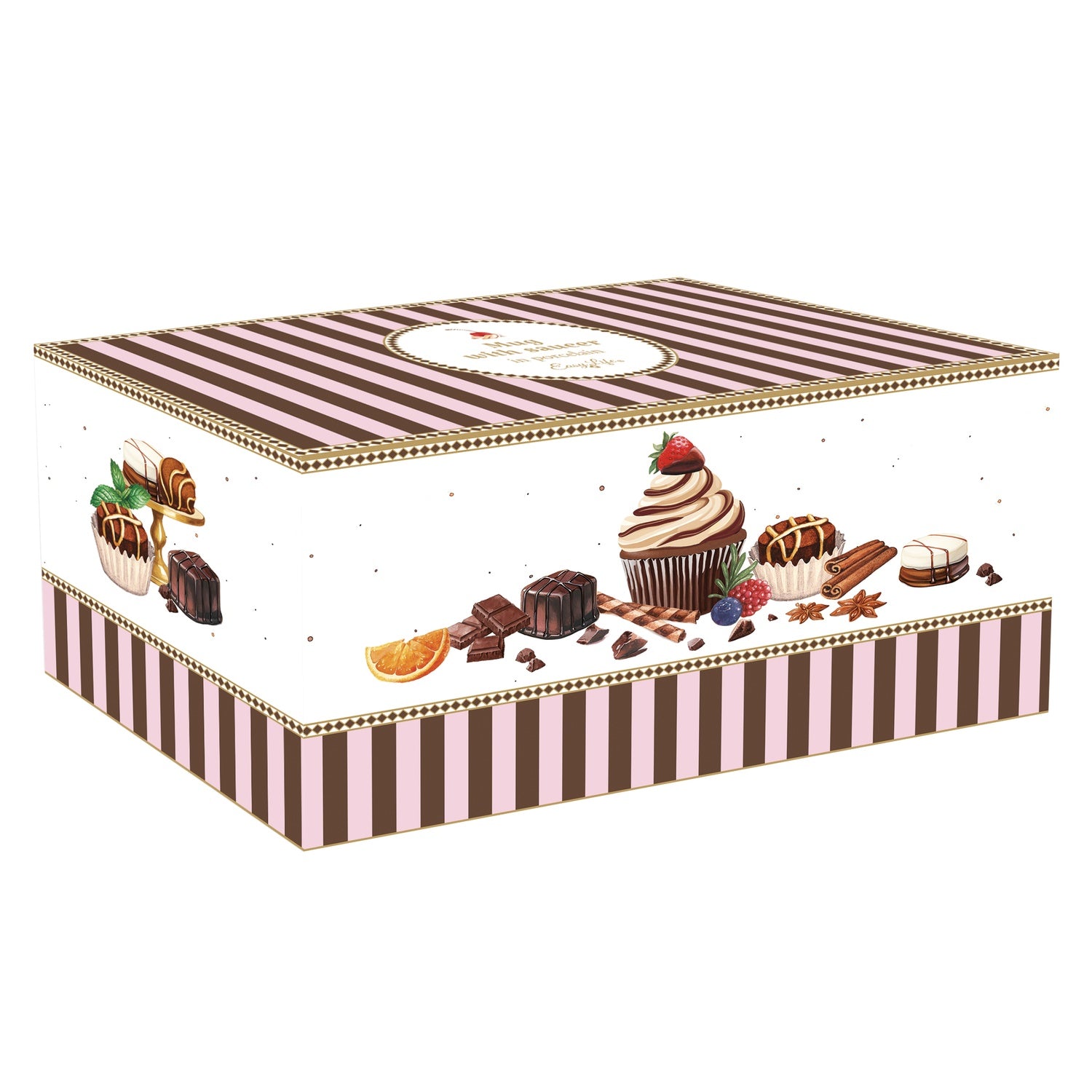 Porcelán kakaós bögre keksztartós alj 375 ml díszdobozban Sweet Moments