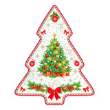 Karácsonyi porcelán fenyő alakú tálca díszdobozban Christmas Heritage