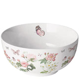 Porcelán porcelán müzlis tálka 400 ml 6,5x14 cm virágos-pillangós mintával Amelia White