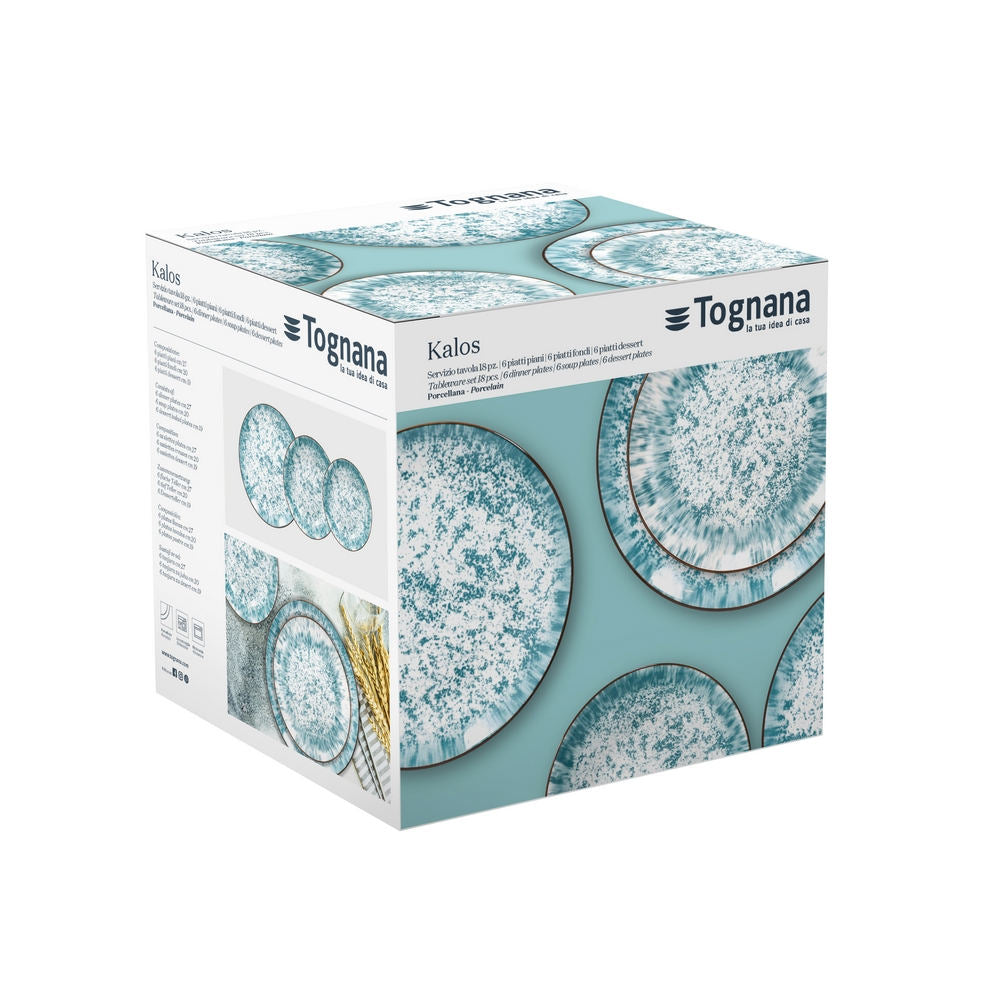 Tognana 18 részes mediterrán porcelán étkészlet Madison