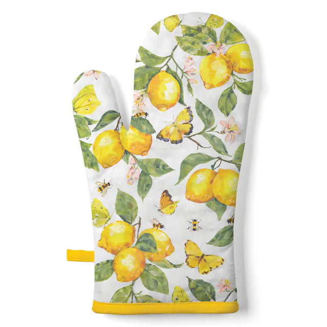 edényfogó kesztyű 18x30 cm pamut citrom mintás Fresh lemons white