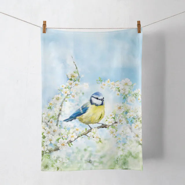 Madárkás konyharuha 50x70 cm 100% pamut Tavaszi virágzás