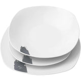 18 részes porcelán étkészlet fehér matt szürke Aspen
