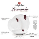 18 részes porcelán étkészlet Leonardo Collection fehér bordó