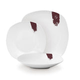 18 részes porcelán étkészlet Leonardo Collection fehér bordó