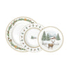 Tányér, étkészlet 18 részes porcelán karácsonyi étkészlet szarvasos White Forest