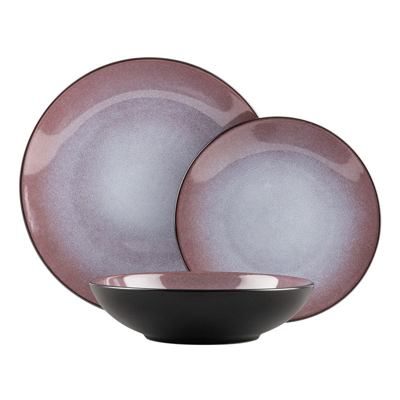 18 részes stoneware kerámia étkészlet bordó Leonardo Collection