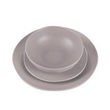 18 részes taupe szürkésbarna stoneware kerámia étkészlet