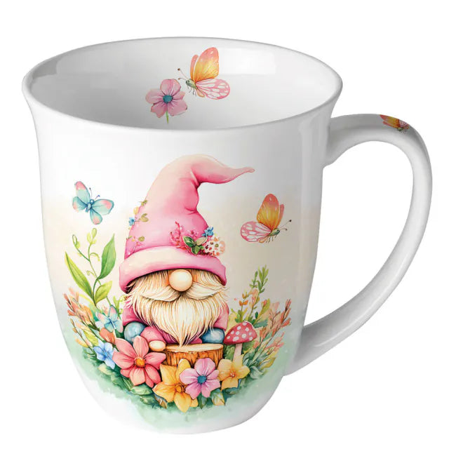 Virágos manó porcelán bögre – tavaszi hangulatban