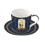Karácsonyi porcelán reggeliző csésze + alj 380 ml díszdobozban Festive Avenue