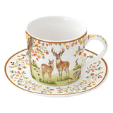 Őszi erdei mintás porcelán nagy reggeliző csésze 380 ml Fairy Forest