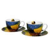 Van Gogh Kávéház éjjel porcelán csésze aljjal- 270 ml - 2 személyes készlet