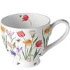 Virágos porcelán bögre – tavaszi mező mintával 450 ml