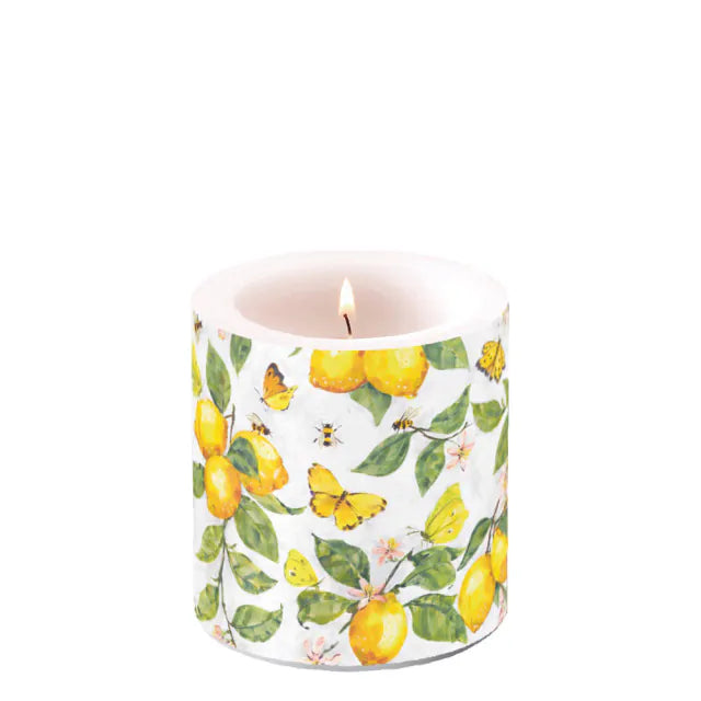 Átvilágítós viasz gyertya kicsi citrom mintás Fresh lemons white