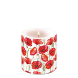 Pipacs virágos átvilágítós viasz gyertya 8x7,5 cm Poppy all over
