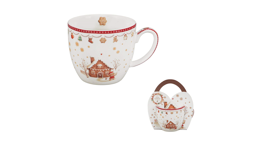 Karácsonyi Porcelán bögre 460 ml díszcsomagolásban Gingerbread House
