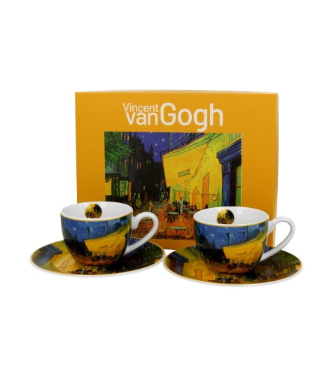Porcelán eszpresszó kávés csésze + alj 110 ml 2 személyes van Gogh Kávéház éjjel