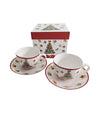 Karácsonyi fenyőfás porcelán csésze + alj 270 ml 2 személyes Christmas Tree 3