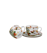 Porcelán csésze + alj 270 ml 2 személyes dobozban madaras Linnea