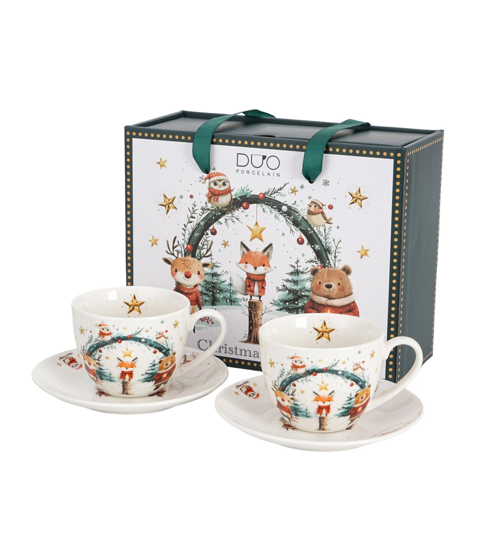 Karácsonyi porcelán csésze 270 ml 2 személyes Christmas Cuties 2 díszdobozban