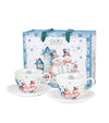Karácsonyi hóemberes porcelán csésze 2 személyes díszdobozban Snowman