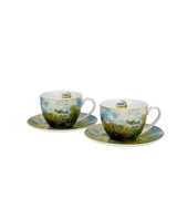 Porcelán csésze + alj 270 ml 2 személyes dobozban Monet kertje Argenteuilban