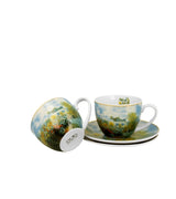 Porcelán csésze + alj 270 ml 2 személyes dobozban Monet kertje Argenteuilban