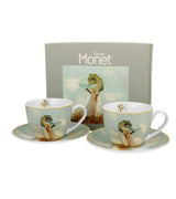 Porcelán csésze + alj 270 ml 2 személyes dobozban Monet Hölgy esernyővel