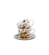 Porcelán virágos csésze + alj 270 ml 2 személyes dobozban Zahra