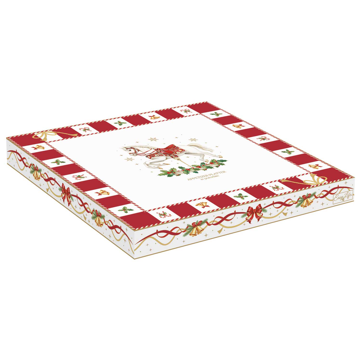 Karácsonyi porcelán osztott kínáló tál díszdobozban Christmas Tale