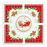 Karácsonyi porcelán osztott kínáló tálca díszdobozban Christmas Heritage